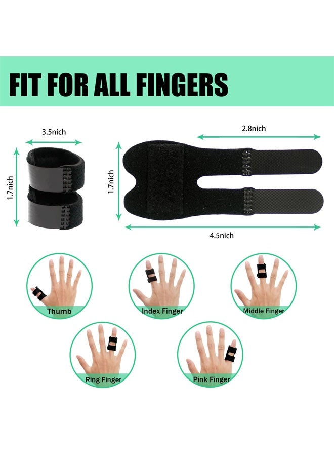 4 PCS Finger Splint, Adjustable Thumb Splint Trigger Finger Splint for Arthritis Finger Support Immobilization Straightening Finger Brace Finger Splints for All Fingers Pain Relieve (Black) - Image 2